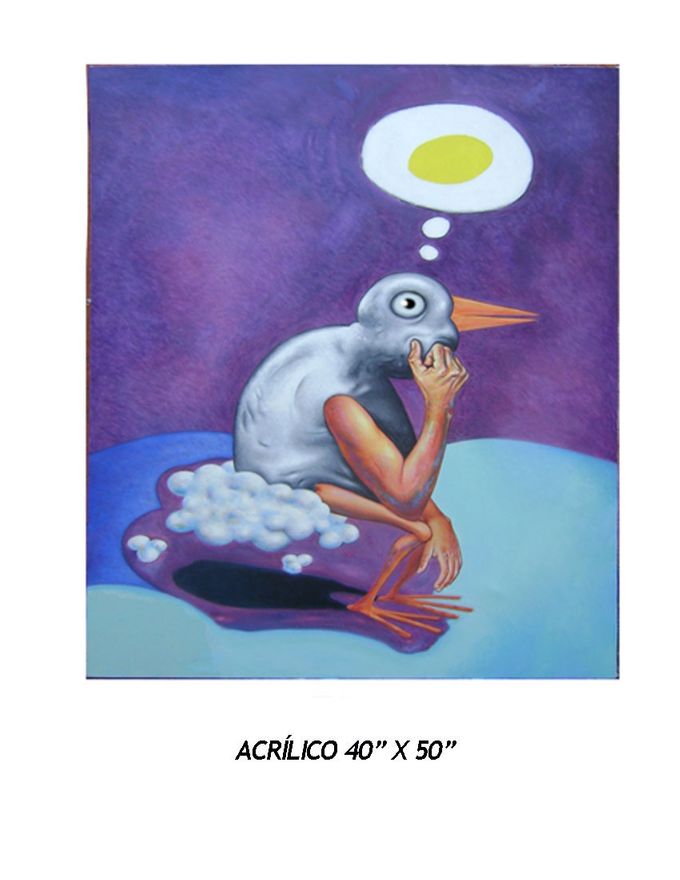 Acrílico sobre tela - ¡Qué huevo!